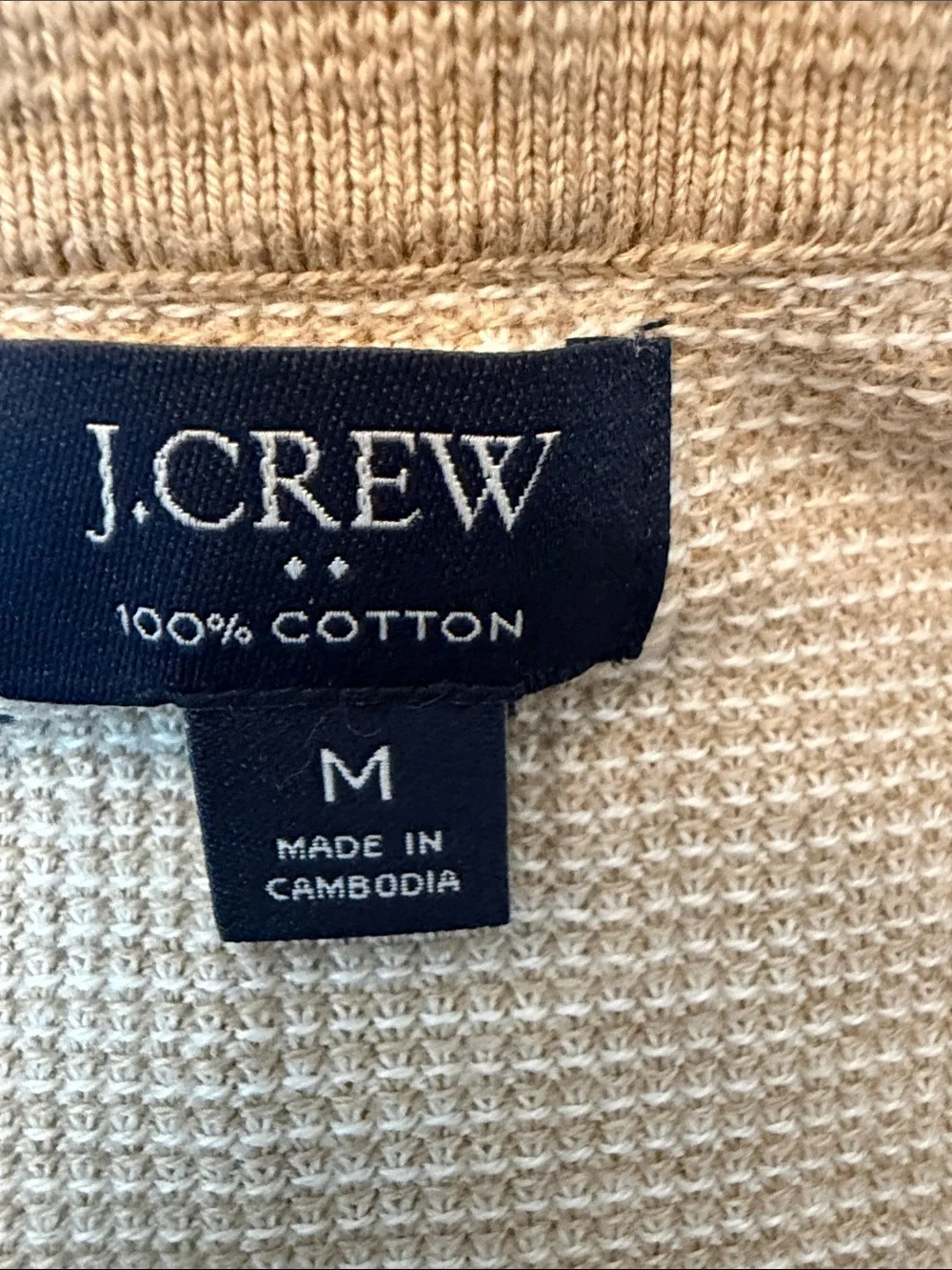 J. Crew Beige Polo Knit Short Sleeve Sweater